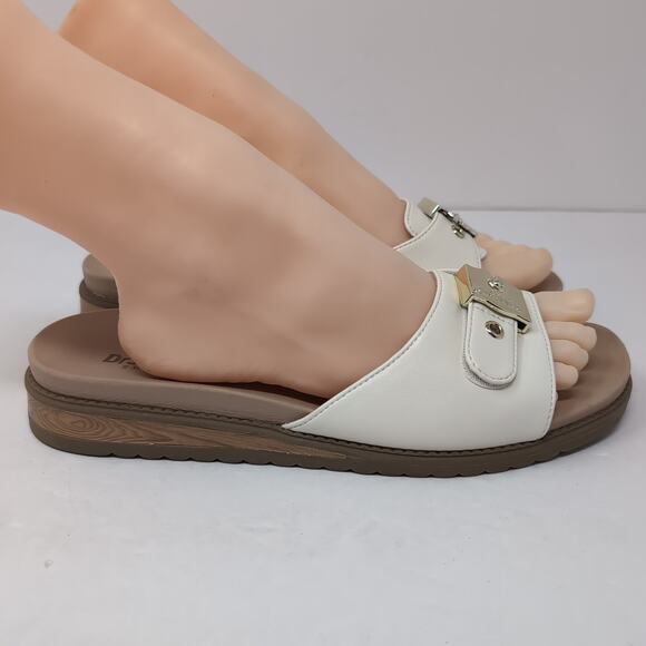 Dr. Scholl's Buckle Slide Sandals Womens Size US 9 EU 40 Island Icon Ivory Cream - Picture 6 of 10